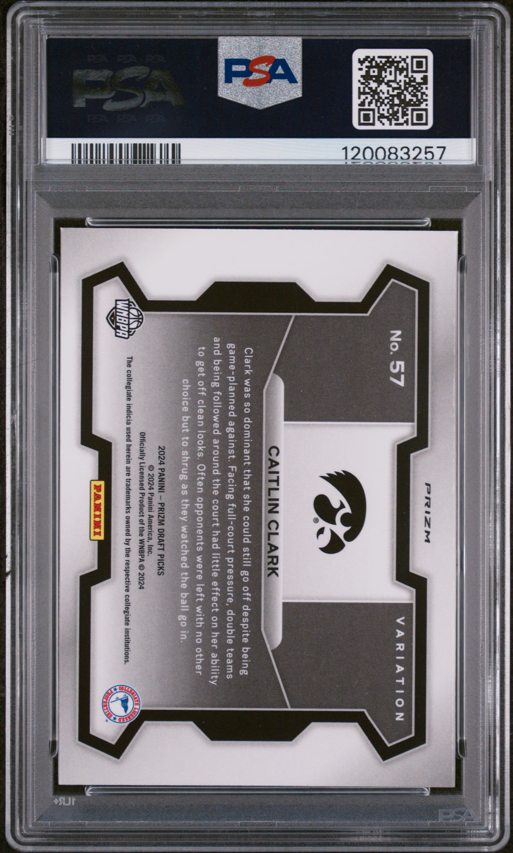2024 Panini Prizm Draft Picks #57 Caitlin Clark Variation-Red Ice PSA 9