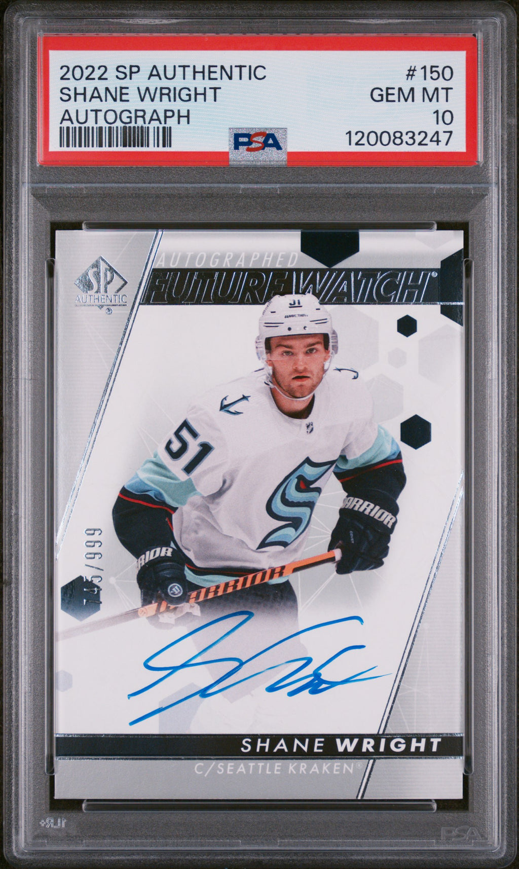 2022 Sp Authentic #150 Shane Wright Autograph PSA 10