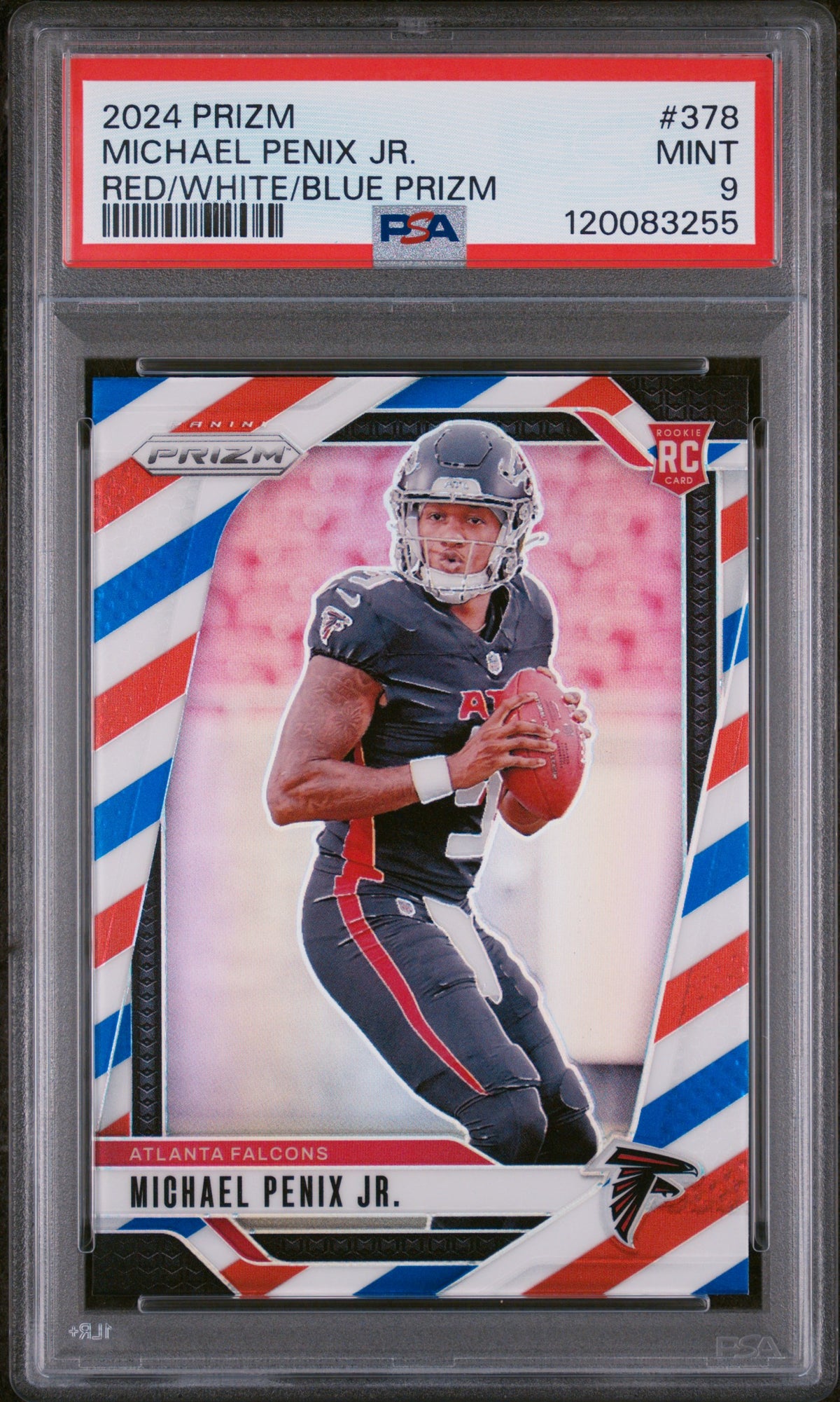 2024 Panini Prizm #378 Michael Penix Jr. Red/White/Blue Prizm PSA 9