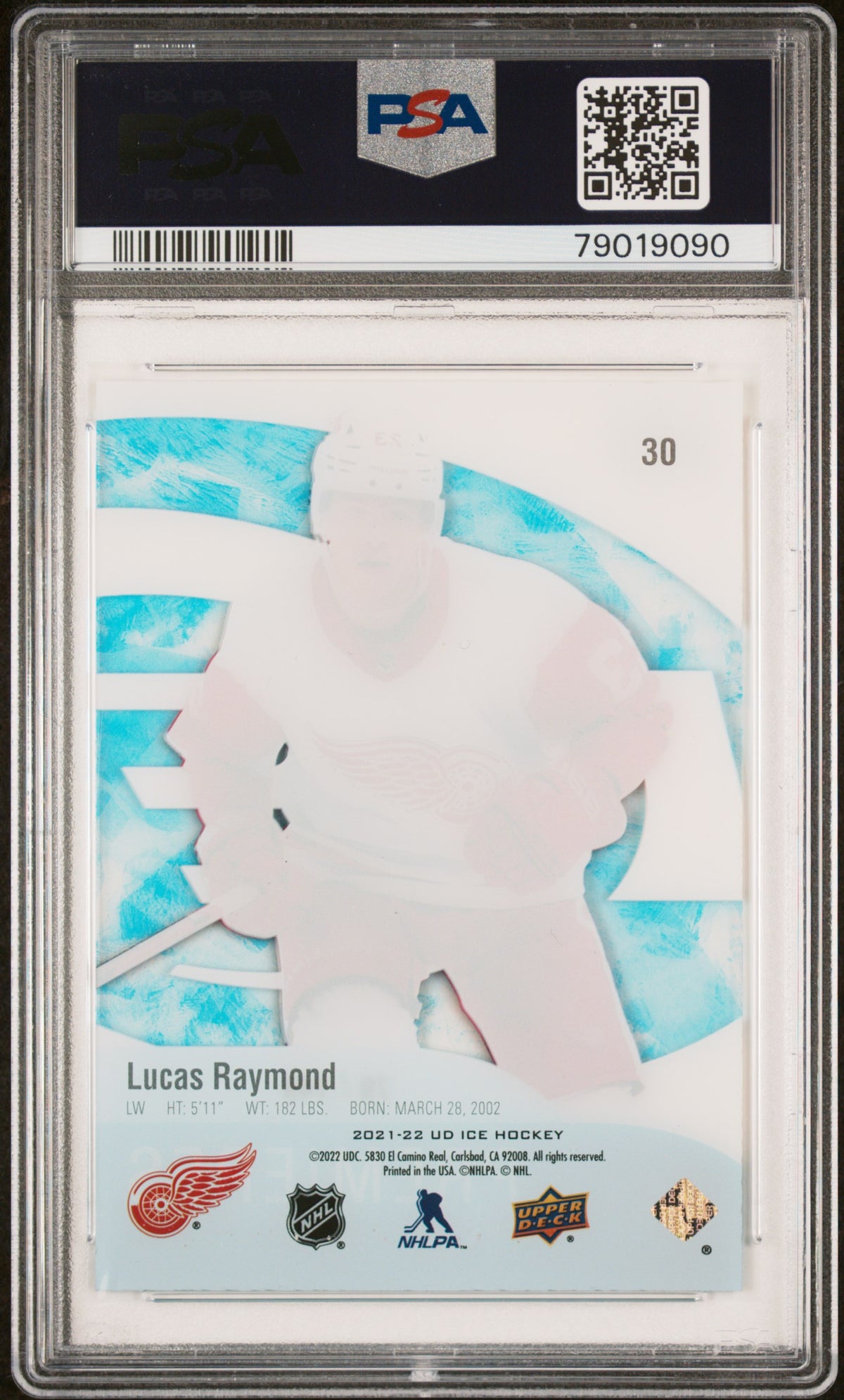 2021 Upper Deck Ice Ice Premieres Retro #30 Lucas Raymond PSA 9
