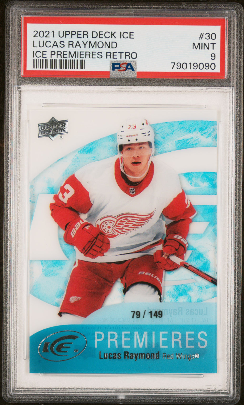 2021 Upper Deck Ice Ice Premieres Retro #30 Lucas Raymond PSA 9