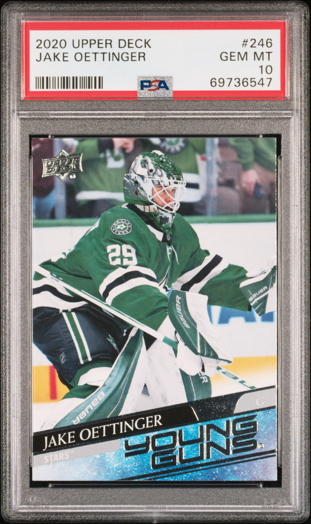 2020 Upper Deck #246 Jake Oettinger PSA 10