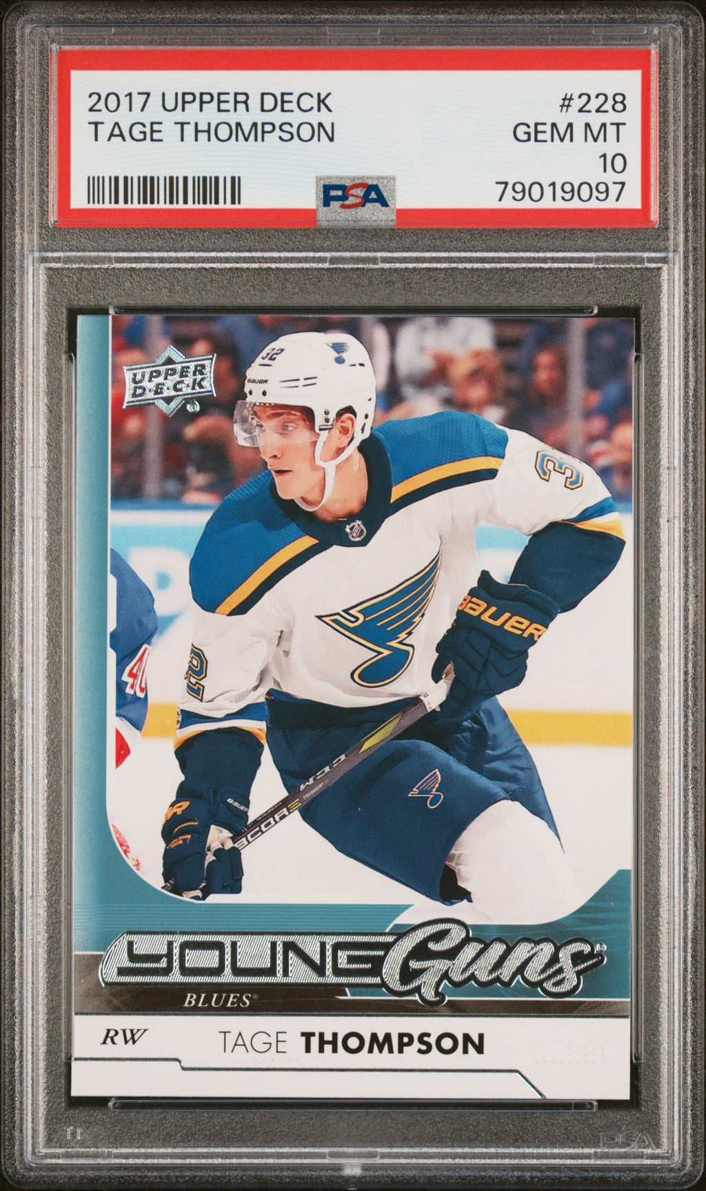 2017 Upper Deck #228 Tage Thompson PSA 10