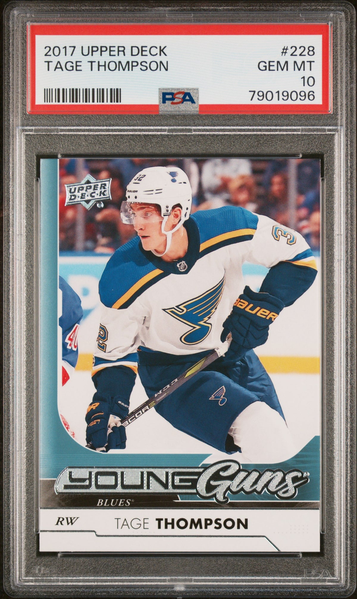 2017 Upper Deck #228 Tage Thompson PSA 10