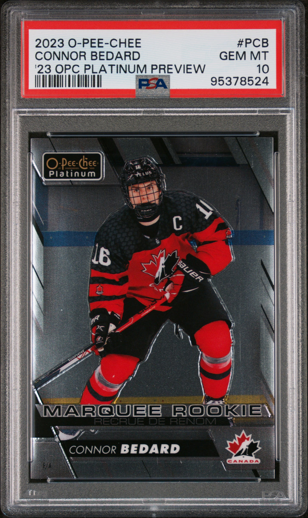 2023 Upper Deck OPC 2023-24 Platinum Previews #PCB Connor Bedard '23 PSA 10
