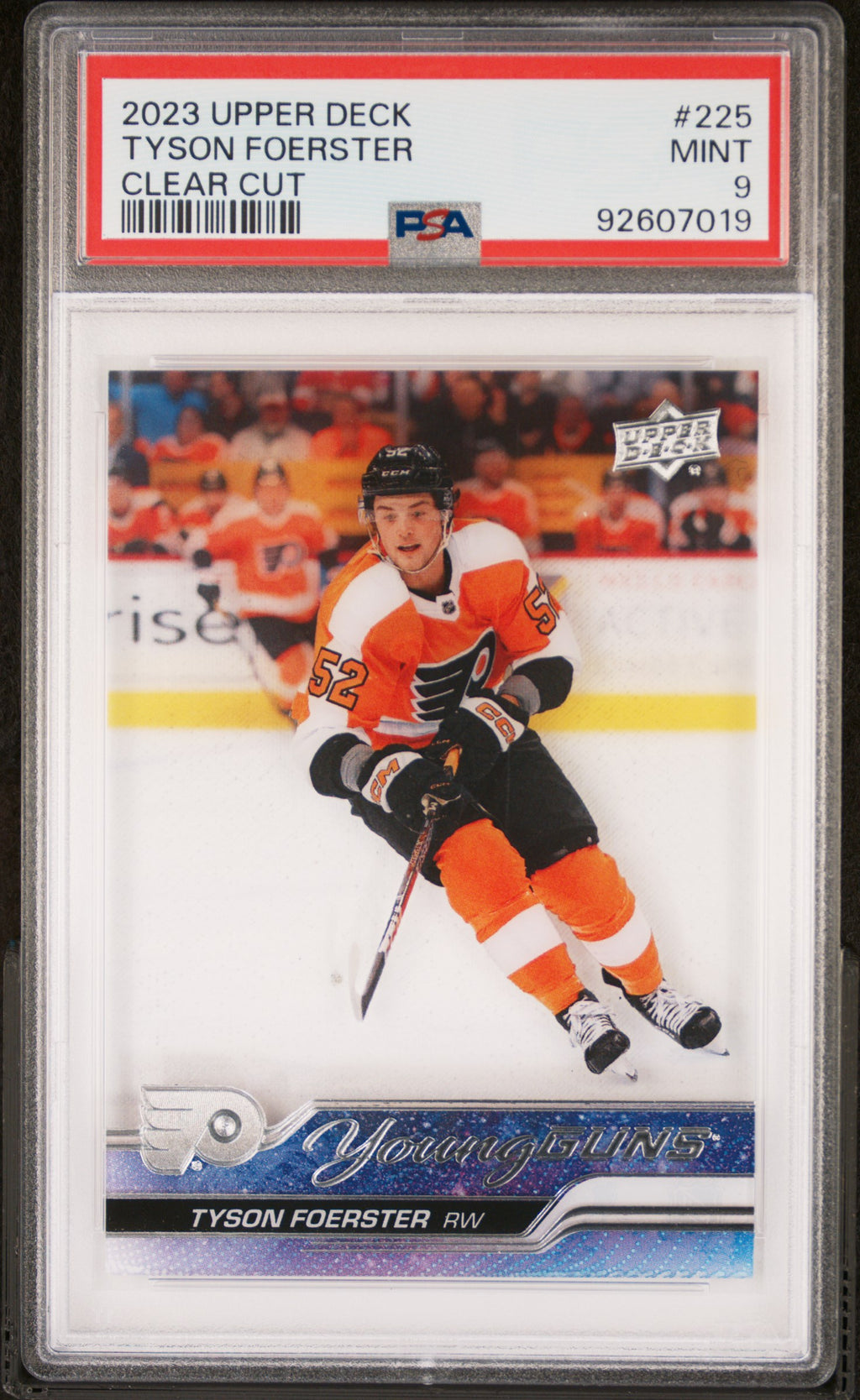 2023 Upper Deck #225 Tyson Foerster Clear Cut PSA 9
