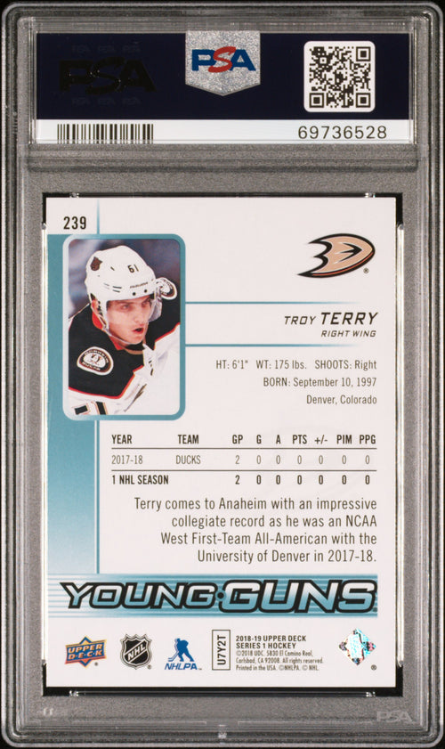2018 Upper Deck #239 Troy Terry PSA 10