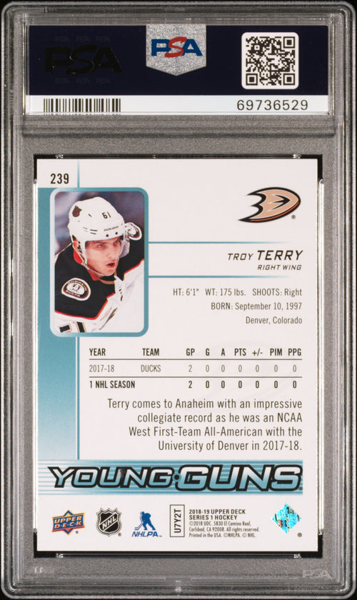 2018 Upper Deck #239 Troy Terry PSA 10