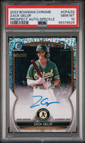 2023 Bowman Chrome Prospect Autographs #CPAZG Zack Gelof Speckle Ref PSA 10