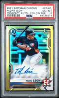 2021 Bowman Chrome Prospect Autographs #CPAPL Pedro Leon Yellow Ref. PSA 6