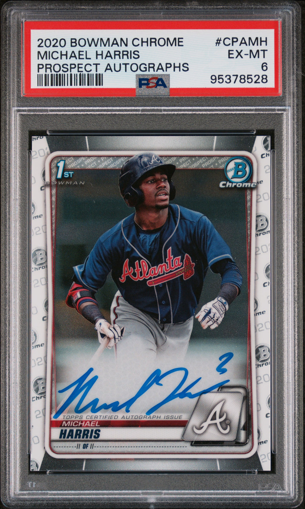 2020 Bowman Chrome Prospect Autographs #CPAMH Michael Harris PSA 6
