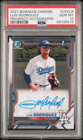 2021 Bowman Chrome Prospect Autographs #CPALR Luis Rodriguez PSA 10