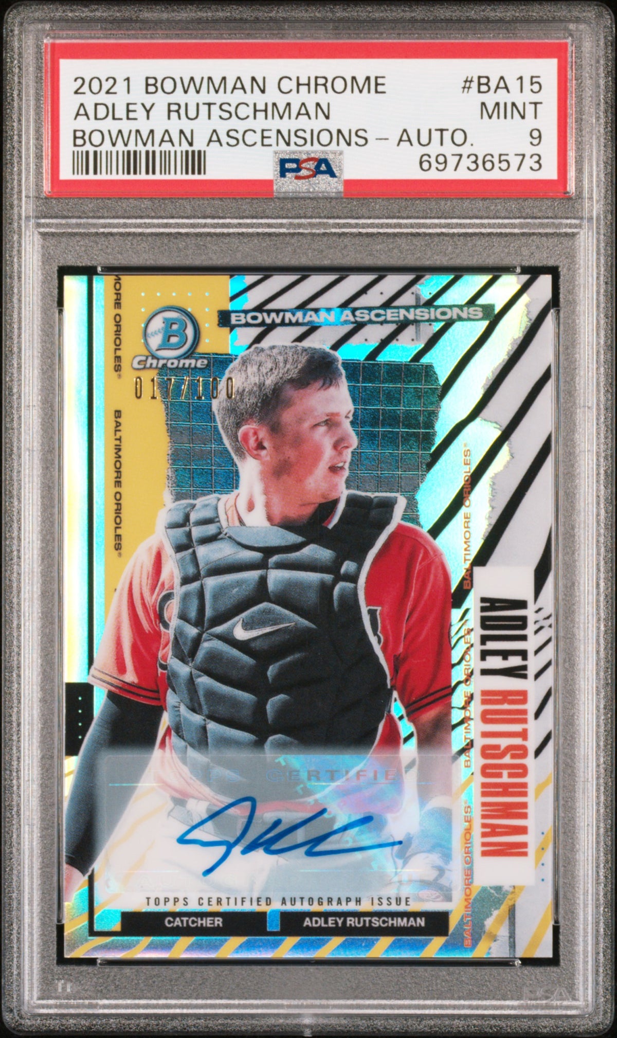 2021 Bowman Chrome Bowman Ascensions #BA15 Adley Rutschman PSA 9