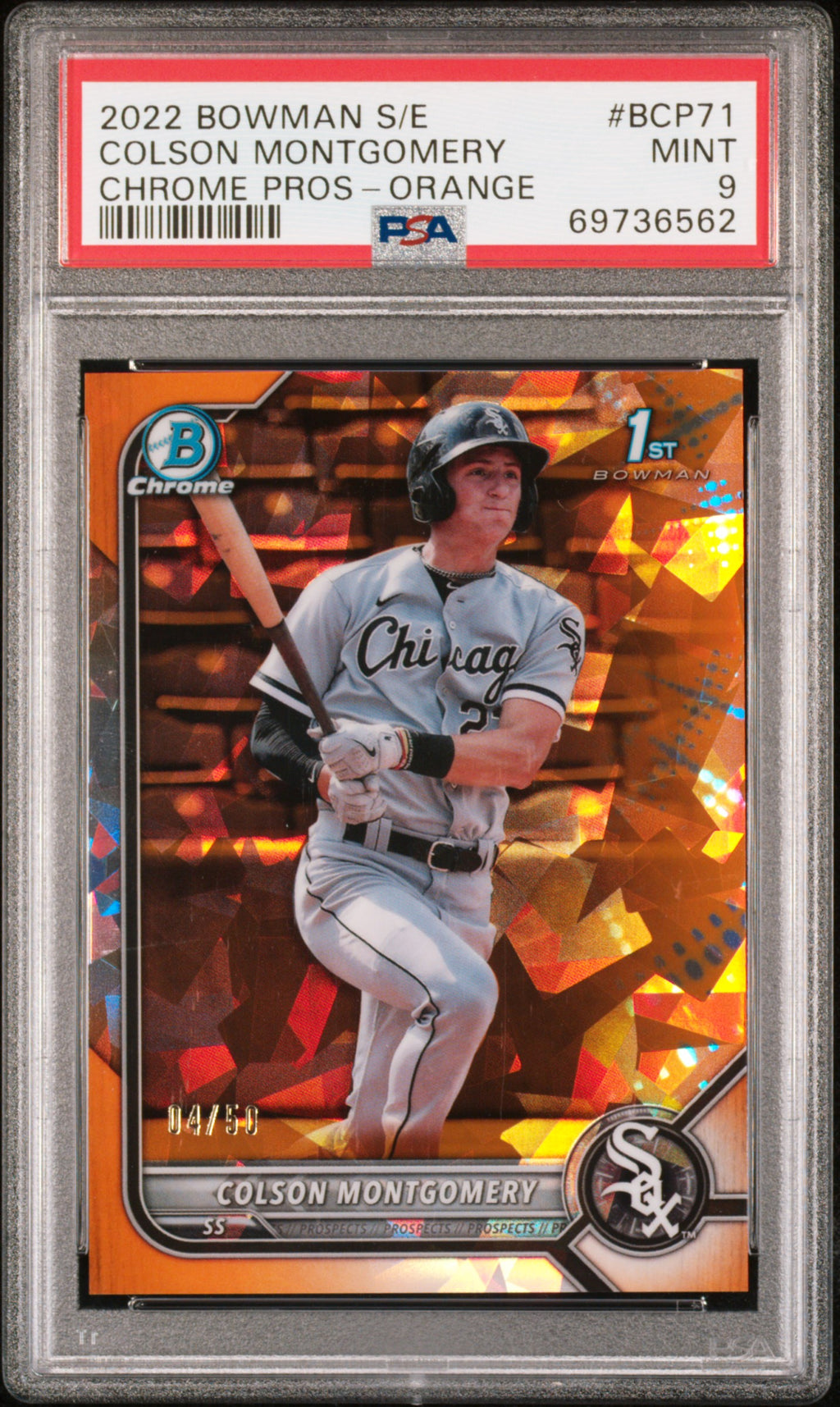 2022 Bowman Sapphire Edition Chrome Prospects #BCP71 Colson Montgomery PSA 9 /50