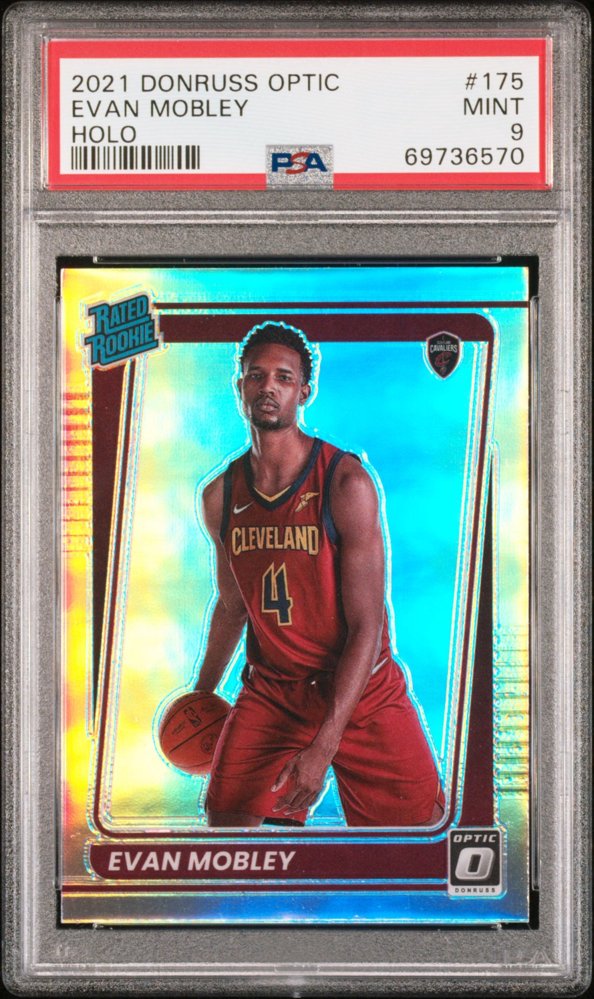 2021 Panini Donruss Optic #175 Evan Mobley Holo PSA 9