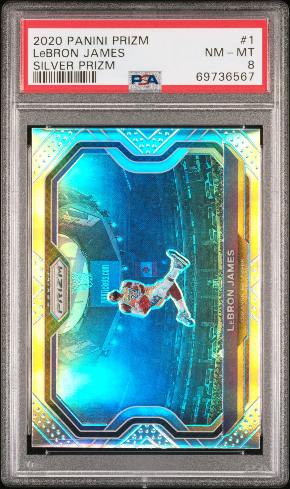 2020 Panini Prizm #1 Lebron James Silver Prizm PSA 8