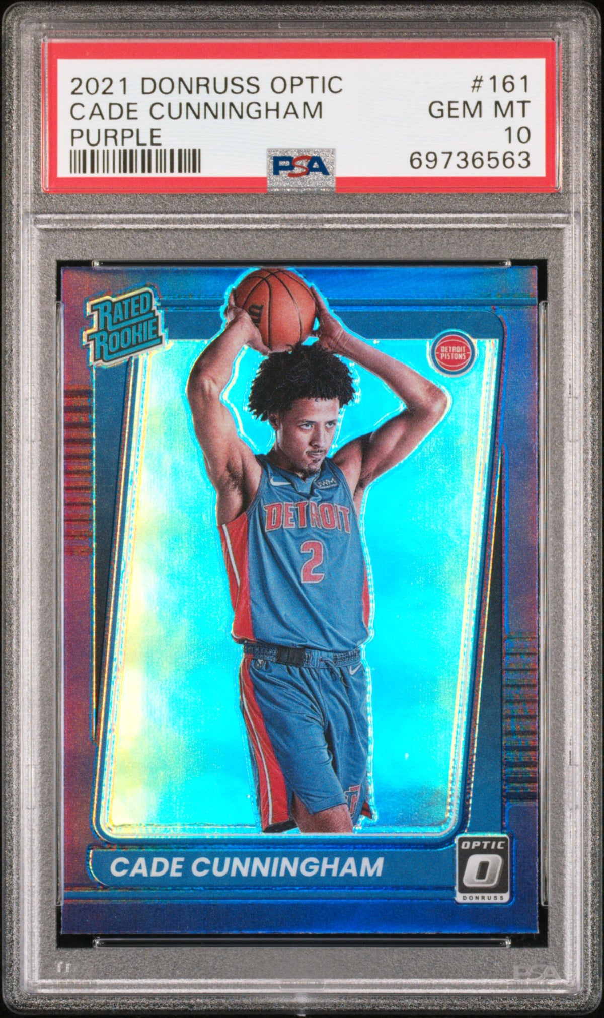2021 Panini Donruss Optic #161 Cade Cunningham Purple PSA 10