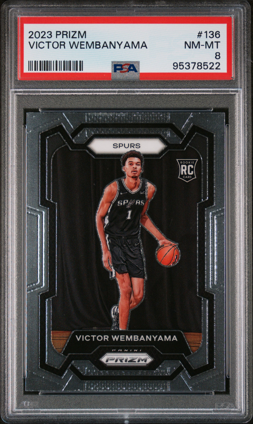 2023 Panini Prizm #136 Victor Wembanyama PSA 8