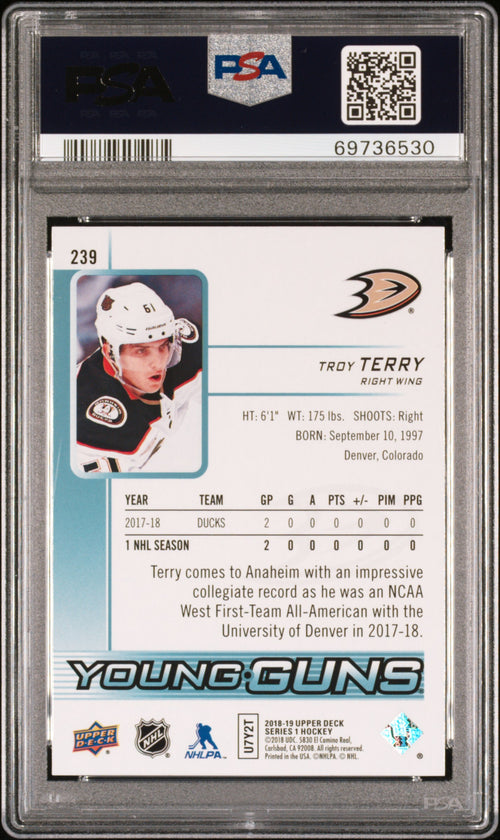 2018 Upper Deck #239 Troy Terry PSA 9