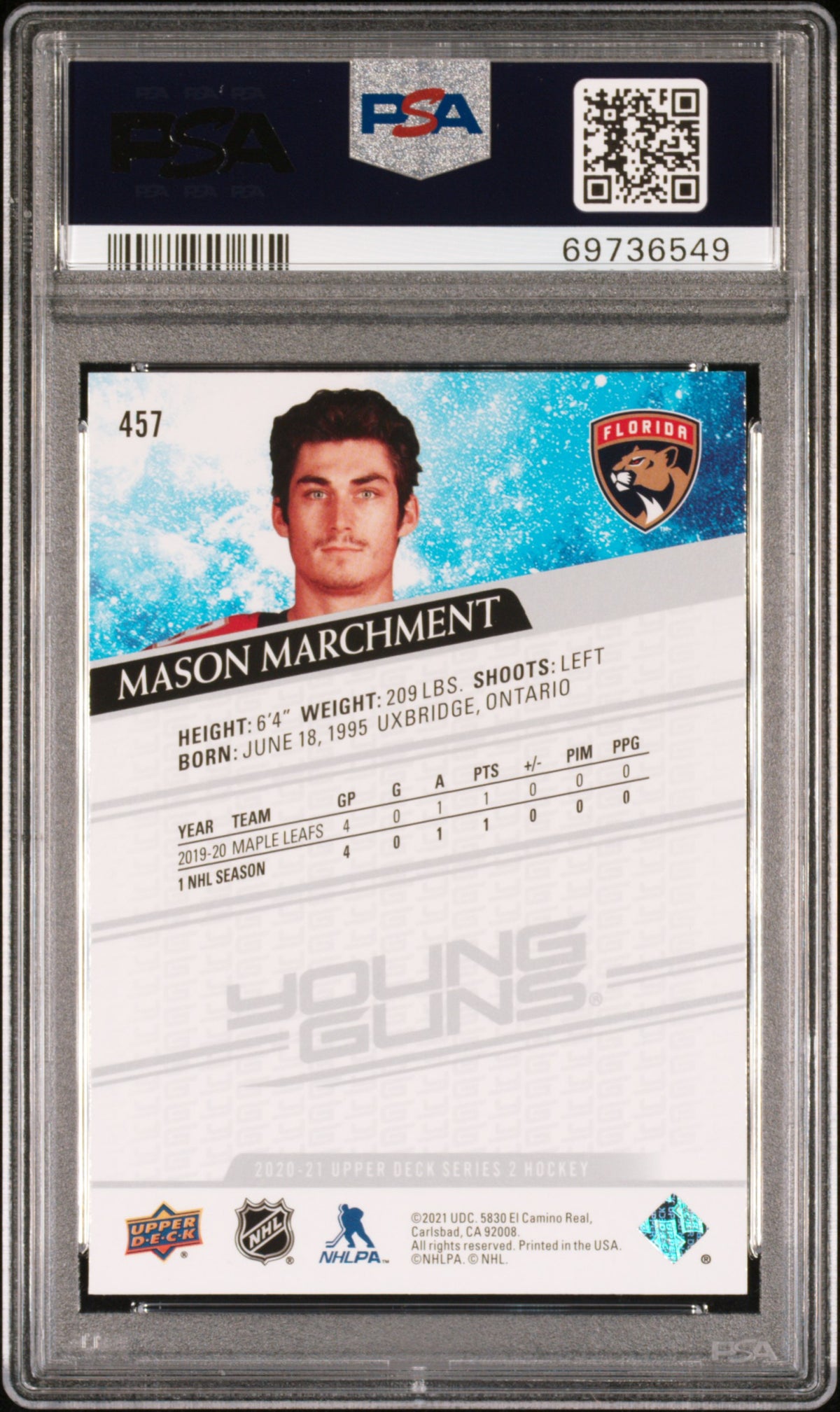 2020 Upper Deck #457 Mason Marchment PSA 9