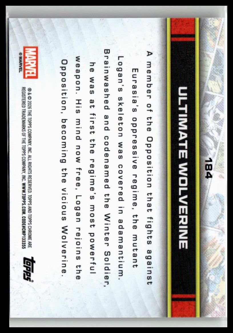 2026 Topps Chrome Marvel Comics #184 Ultimate Wolverine
