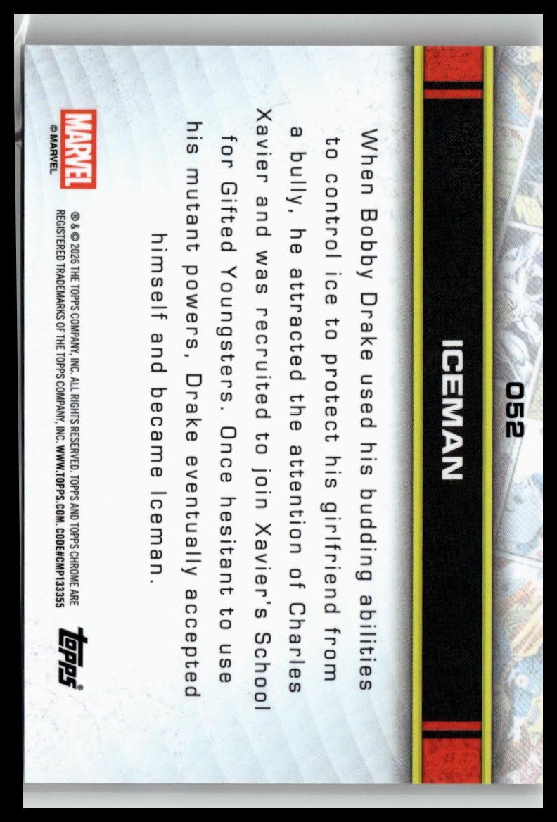 2026 Topps Chrome Marvel Comics #52 Iceman