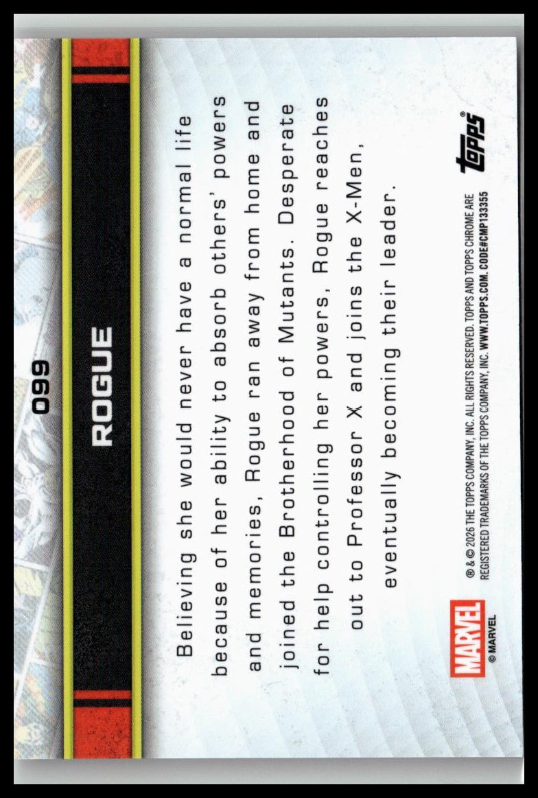 2026 Topps Chrome Marvel Comics #99 Rogue