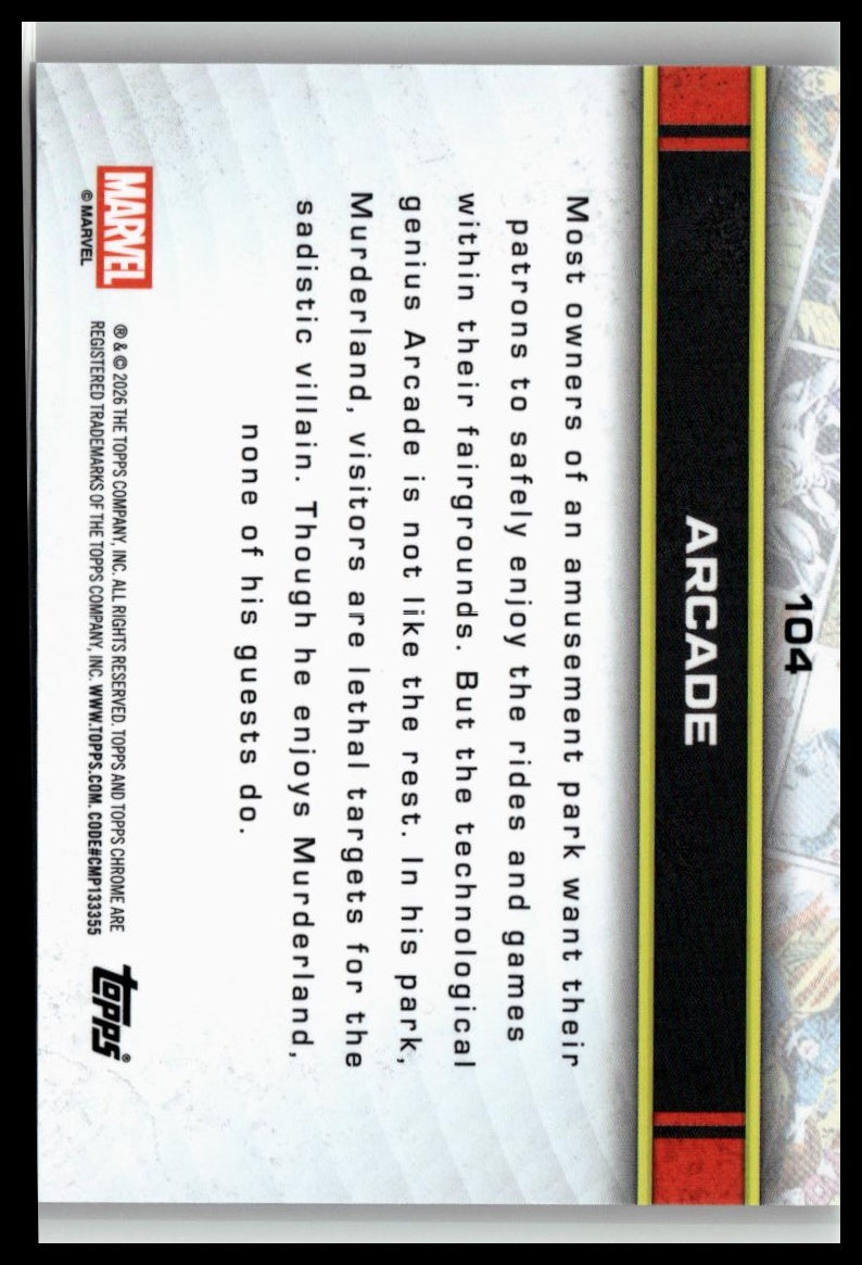 2026 Topps Chrome Marvel Comics #104 Arcade