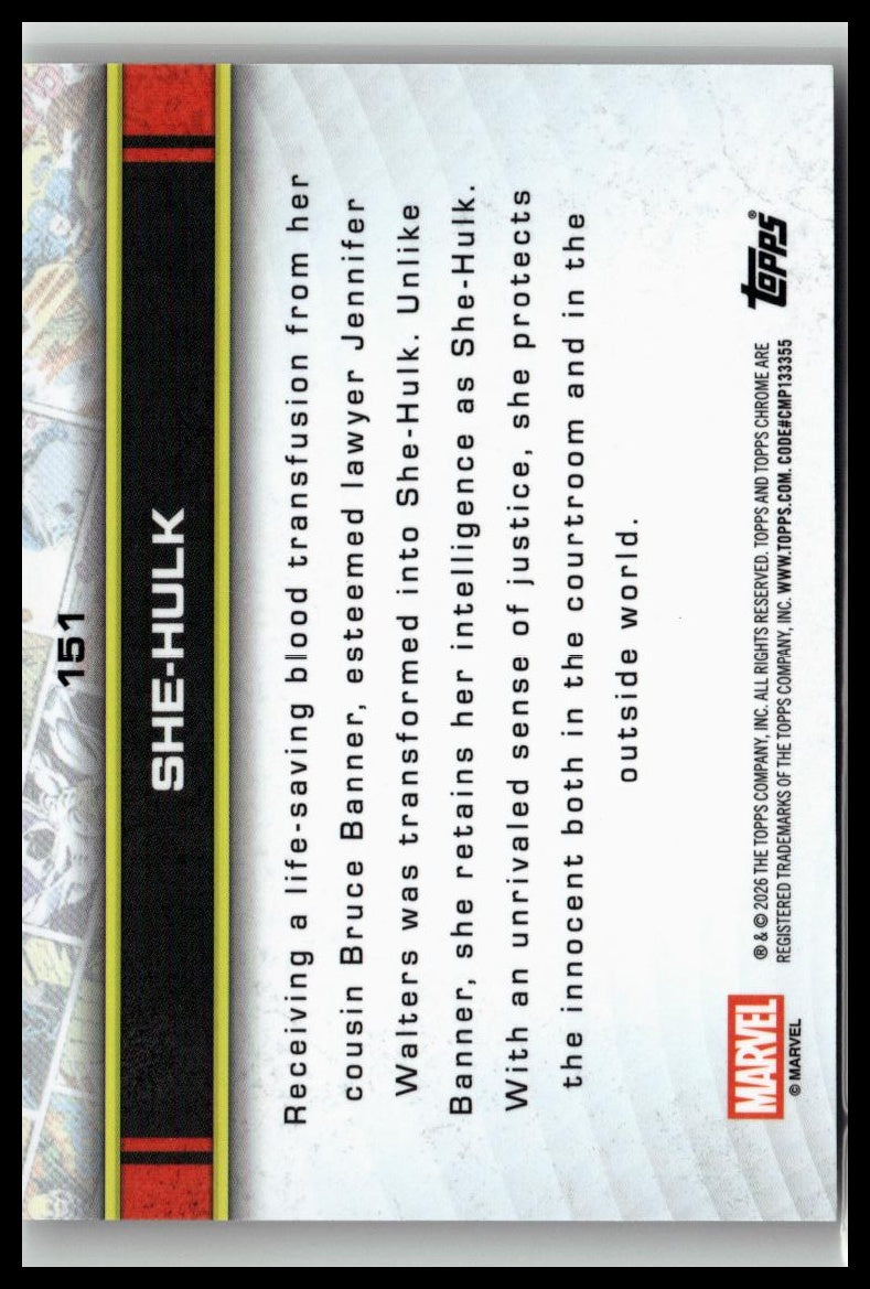 2026 Topps Chrome Marvel Comics #151 She-Hulk
