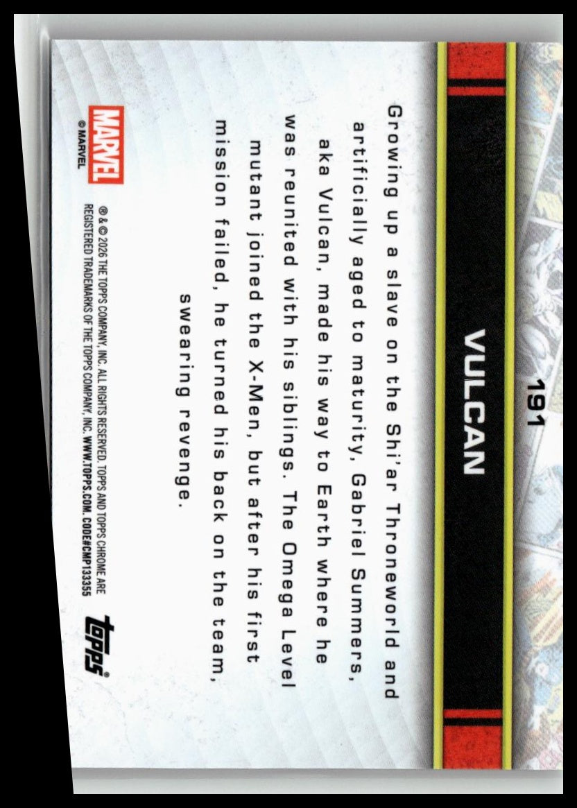 2026 Topps Chrome Marvel Comics #191 Vulcan