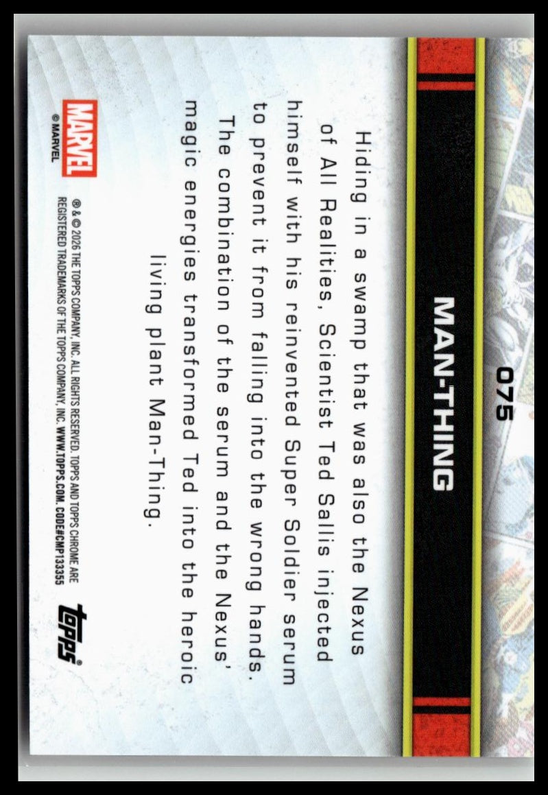 2026 Topps Chrome Marvel Comics #75 Man-Thing