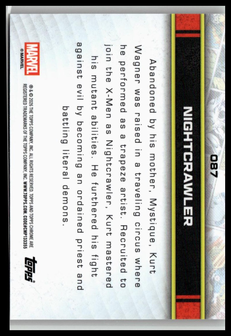 2026 Topps Chrome Marvel Comics #87 Nightcrawler