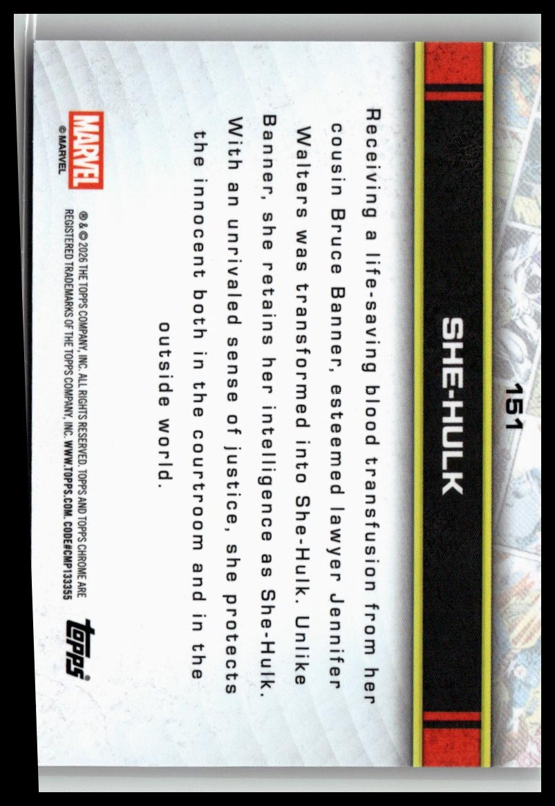 2026 Topps Chrome Marvel Comics #151 She-Hulk