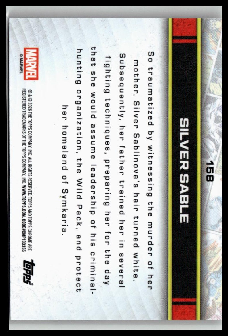 2026 Topps Chrome Marvel Comics #158 Silver Sable