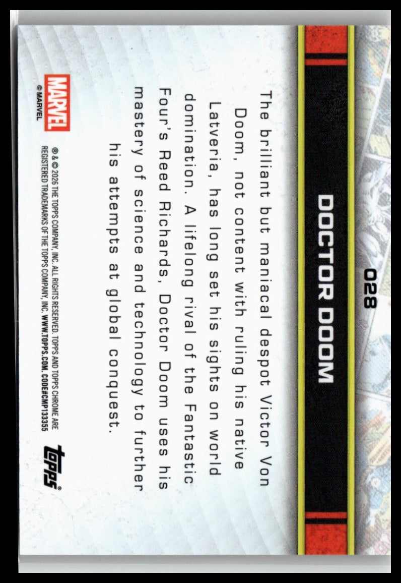 2026 Topps Chrome Marvel Comics #28 Doctor Doom