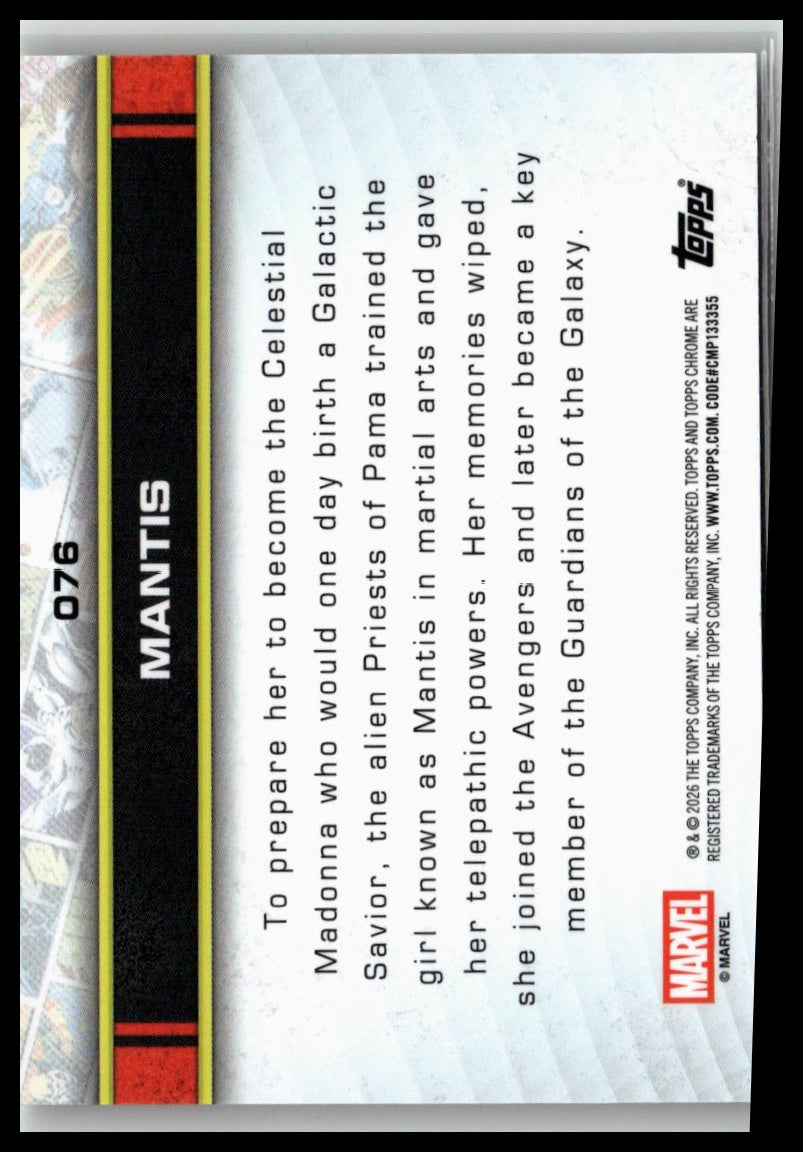 2026 Topps Chrome Marvel Comics #76 Mantis
