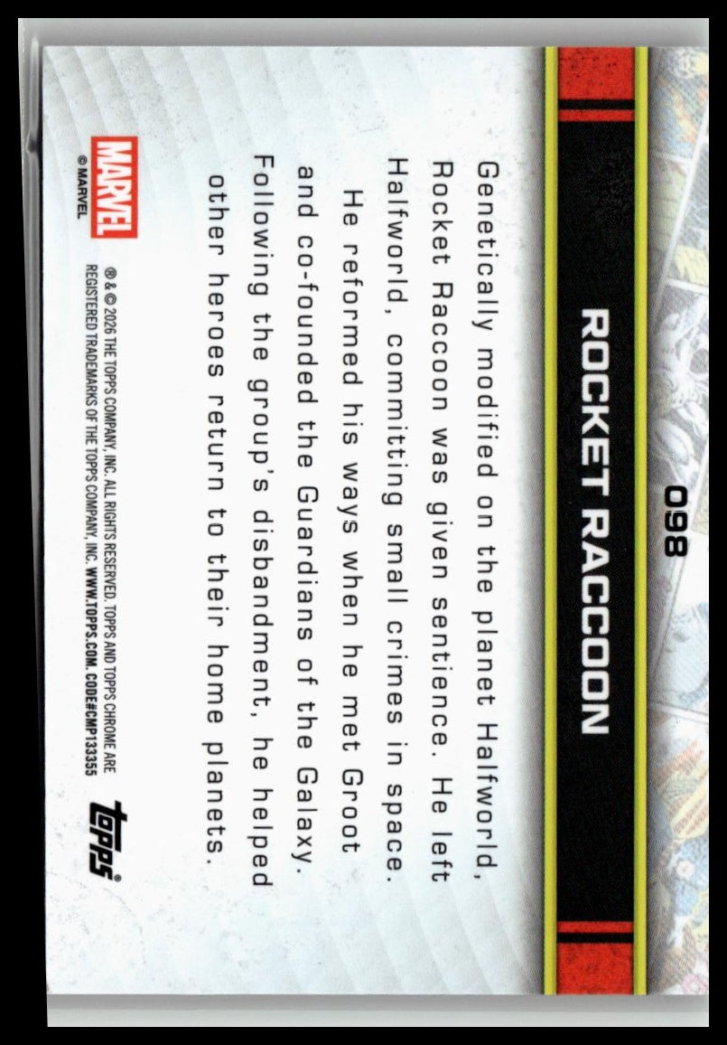 2026 Topps Chrome Marvel Comics #98 Rocket Raccoon