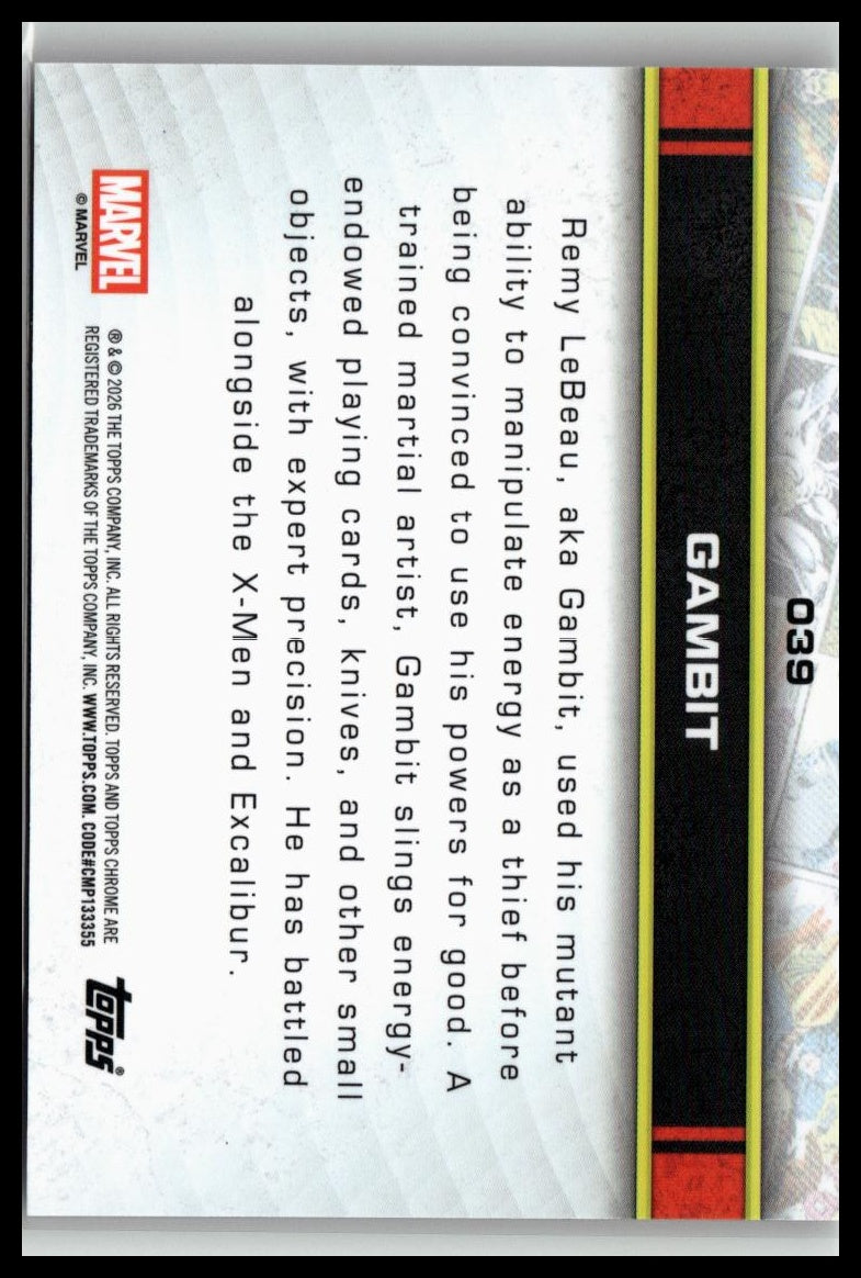 2026 Topps Chrome Marvel Comics #39 Gambit