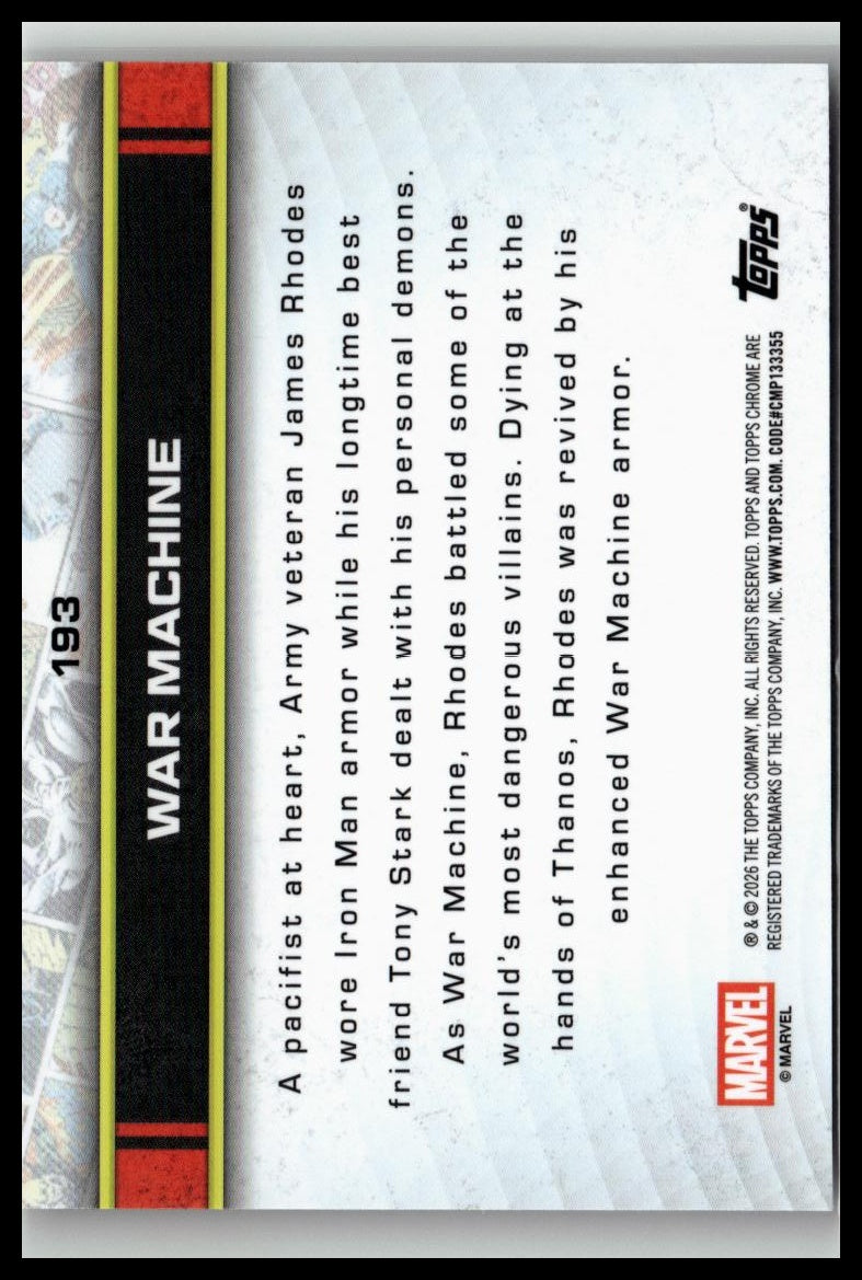 2026 Topps Chrome Marvel Comics #193 War Machine