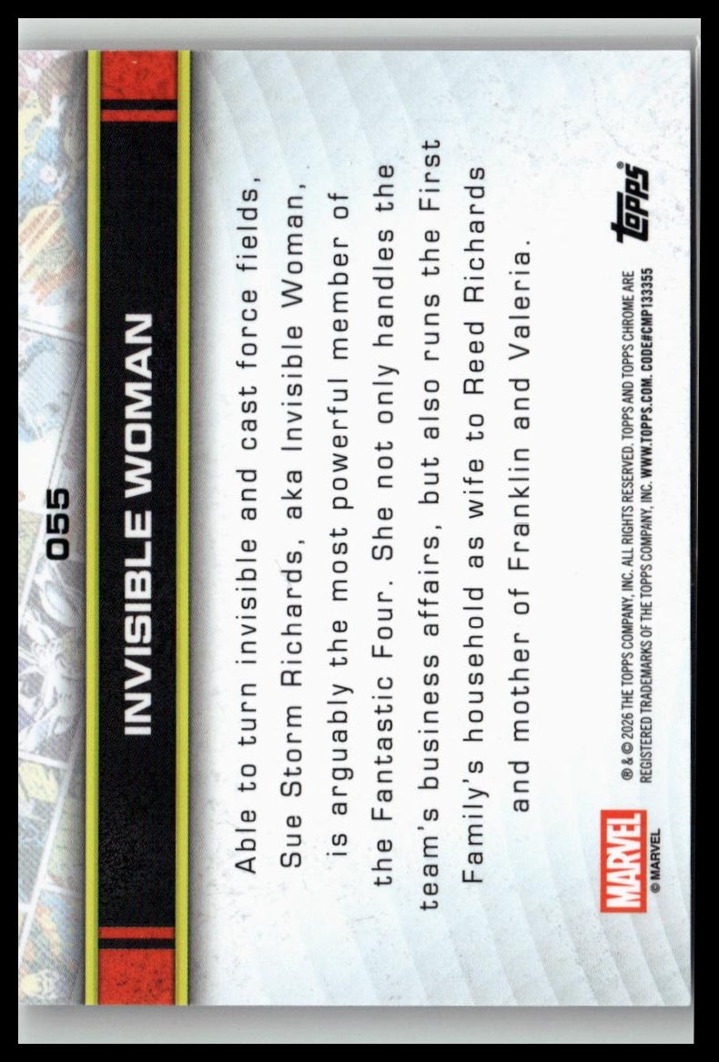 2026 Topps Chrome Marvel Comics #55 Invisible Woman