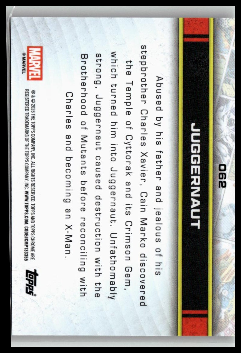 2026 Topps Chrome Marvel Comics #62 Juggernaut