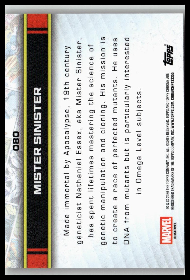 2026 Topps Chrome Marvel Comics #80 Mister Sinister