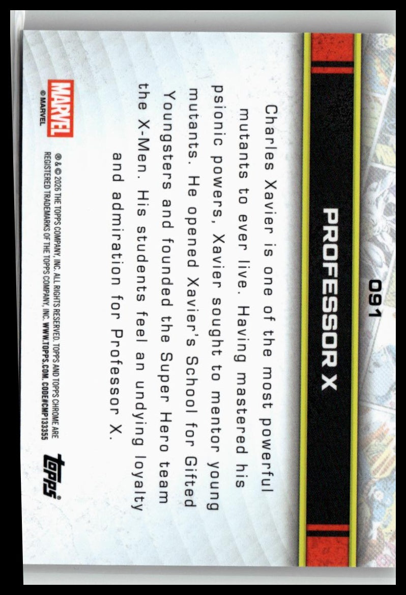 2026 Topps Chrome Marvel Comics #91 Professor X
