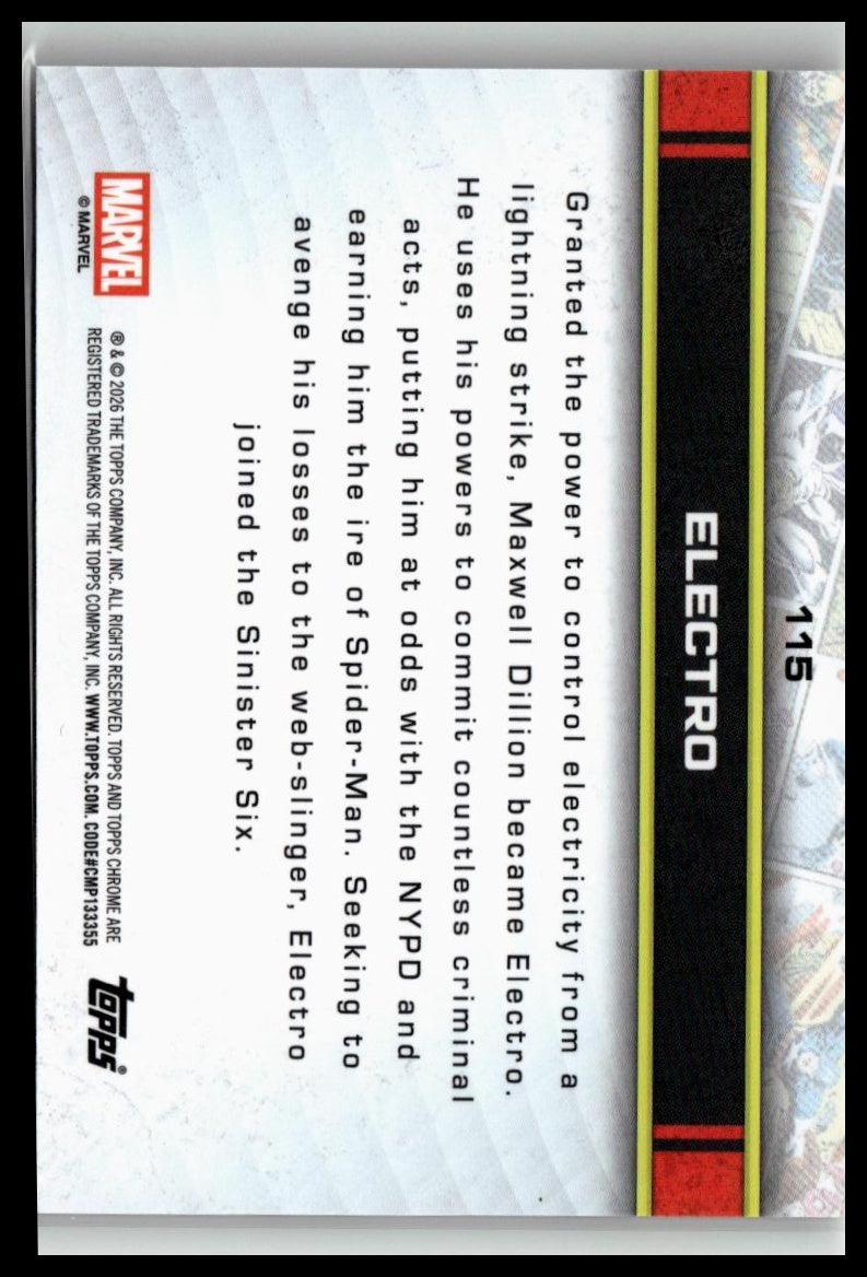 2026 Topps Chrome Marvel Comics #115 Electro