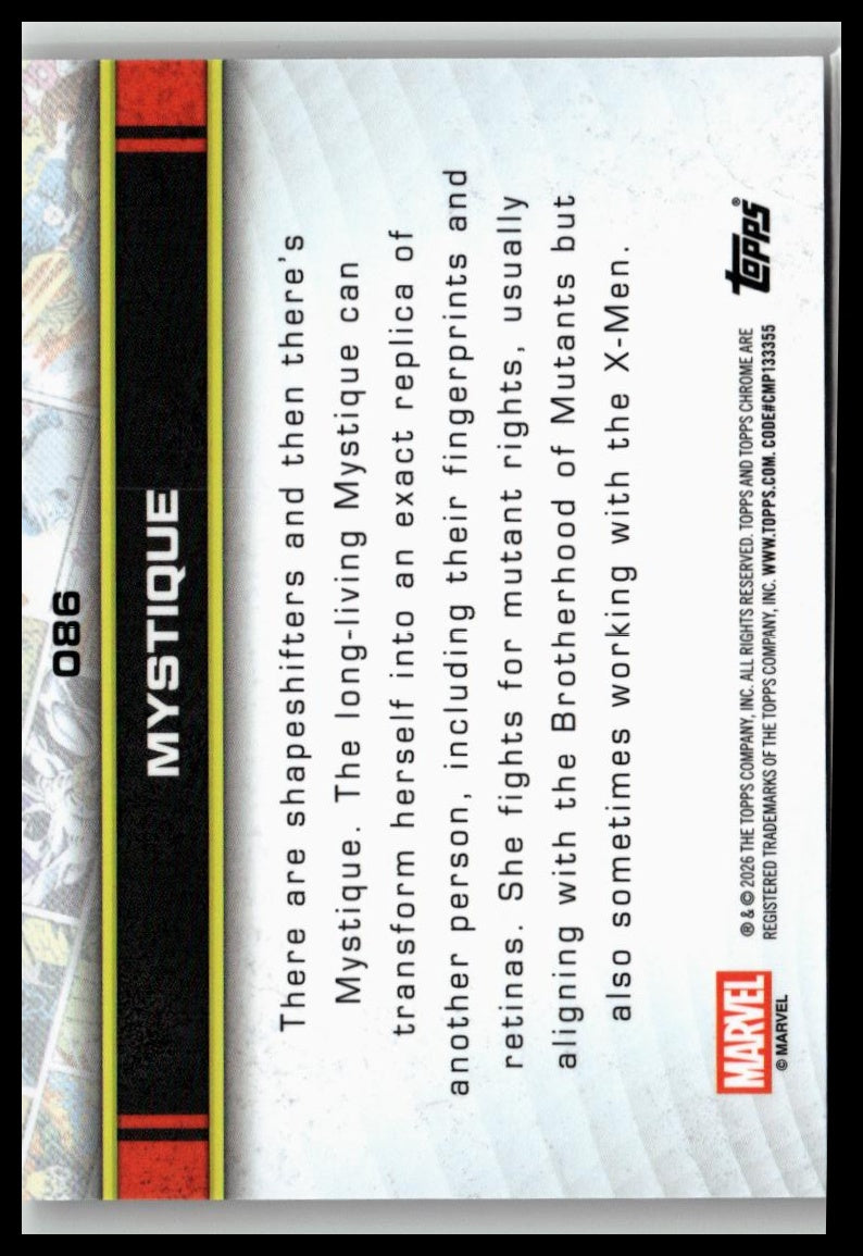 2026 Topps Chrome Marvel Comics #86 Mystique