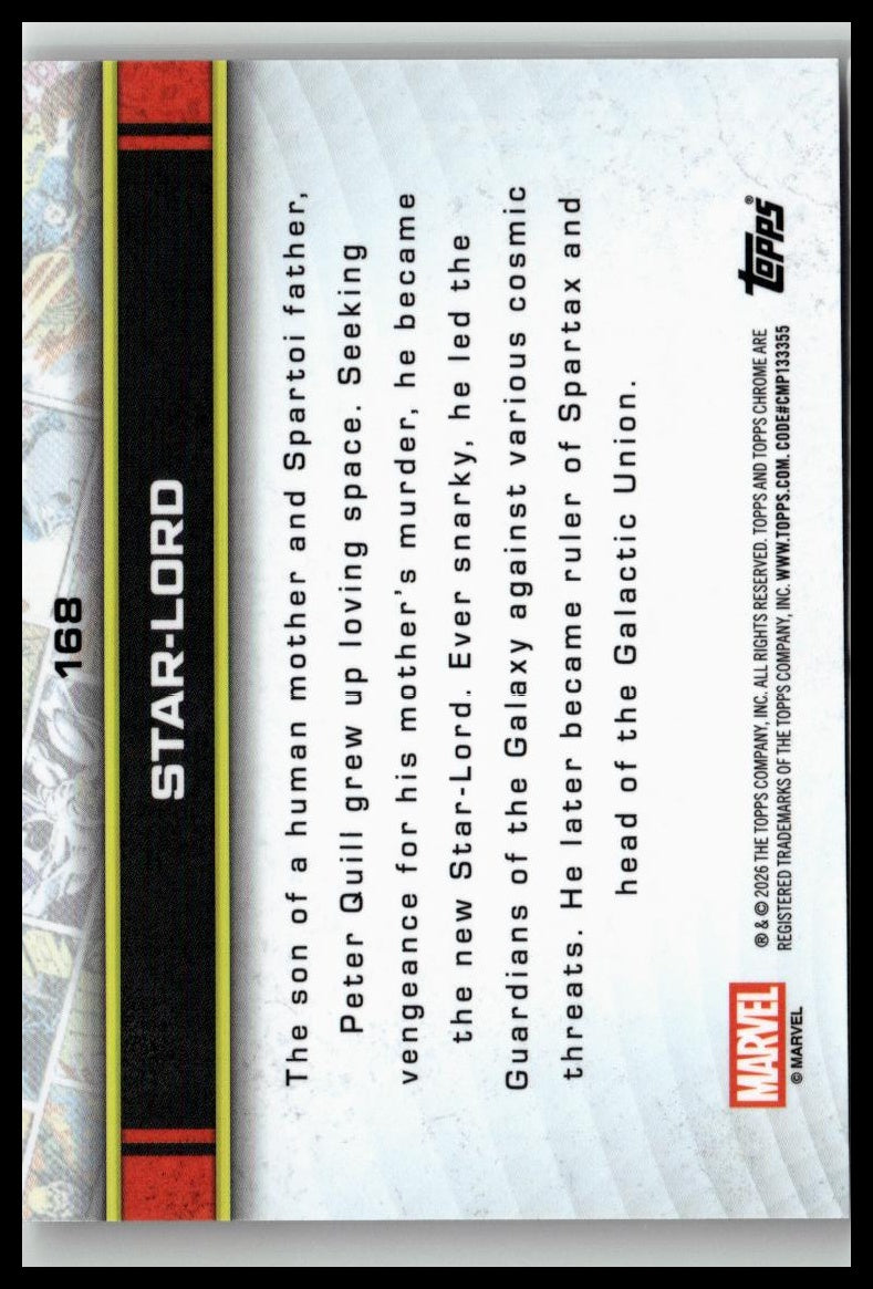 2026 Topps Chrome Marvel Comics #168 Star-Lord