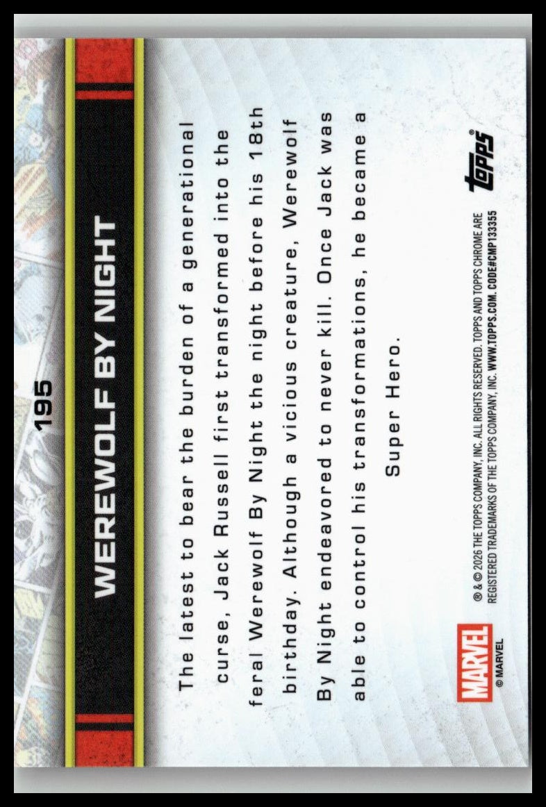 2026 Topps Chrome Marvel Comics #195 Werewolf by Night