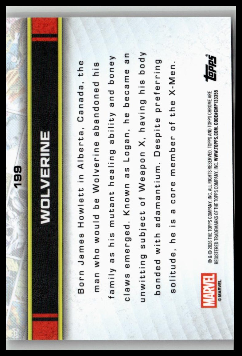 2026 Topps Chrome Marvel Comics #199 Wolverine