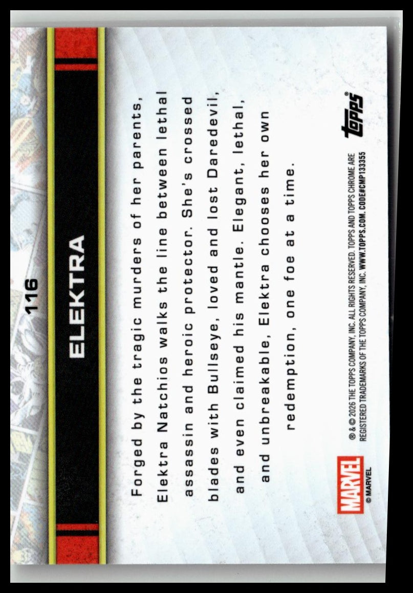 2026 Topps Chrome Marvel Comics #116 Elektra