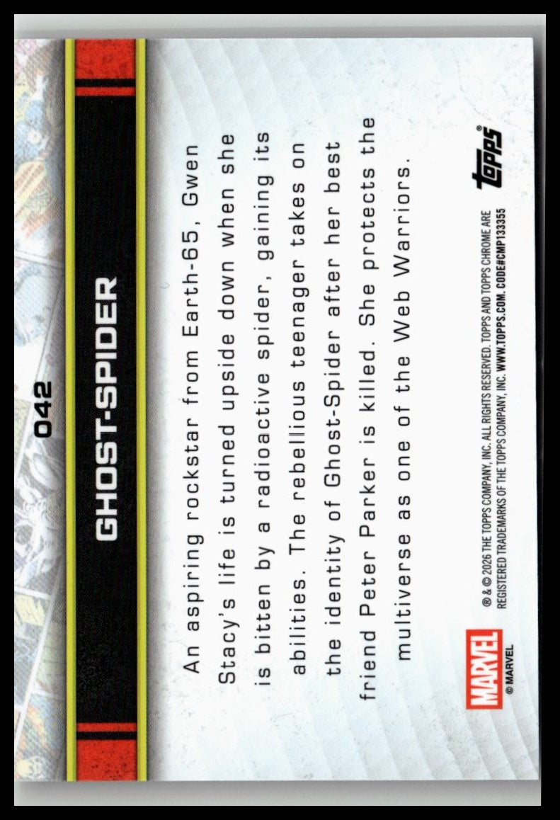 2026 Topps Chrome Marvel Comics #42 Ghost-Spider